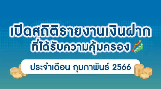 รายงานสถิติเงินฝากที่ได้รับการคุ้มครองจาก DPA ประจำเดือน ก.พ. 2566